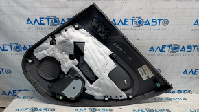 Door trim card rear left Ford Fiesta 11-19 black with black insert plastic, armrest plastic, under fur window lifter, scratches