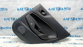 Door trim card rear right Ford Fiesta 11-19 black with black insert plastic, armrest plastic, under the fur window lifter