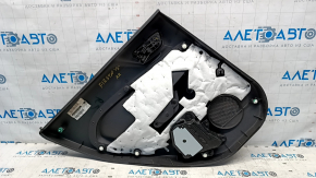 Door trim card rear right Ford Fiesta 11-19 black with black insert plastic, armrest plastic, under the fur window lifter