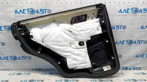 Door trim card rear right Ford Explorer 16-19 rest, black leather, black leather armrest, wood trim