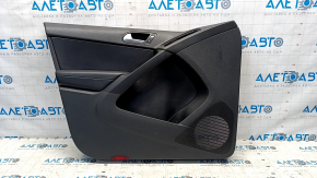 Door trim card front left VW Tiguan 09-17 black, armrest leather black