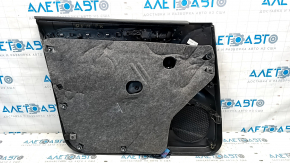 Door trim card front right Audi Q5 8R 13-17 rest, black leather, black leather armrest, wood trim, torn leather, crack in fastening
