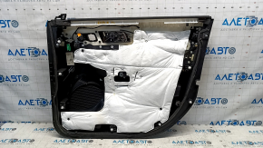 Door trim card front left Ford Explorer 16-19 rest, black leather, black leather armrest, wood trim