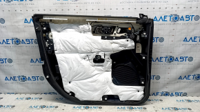 Door trim card front right Ford Explorer 16-19 rest, black leather, black leather armrest, wood trim