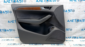 Door trim card front left Audi Q5 8R 09-17 black, insert leather black, armrest rubber, molding under the tree