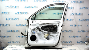 Door assembly front right VW Tiguan 18- keyless, white LC9A, chrome molding, scratch