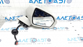 Side mirror right Lincoln Nautilus 19-21 14 pins, turn signal, heated, backlight, BSM, broken mount, cracked turn signal glass, scratches, beige