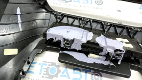 Front panel trim center lower Audi Q5 80A 18- black, pokes, in paint