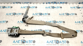 Passenger seat belt with tensioner Nissan Rogue 14-20 beige, dry-cleanable, driftwood