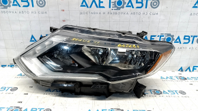 Headlight front left Nissan Rogue 17- halogen, with mount, mount broken