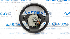 Steering wheel bare Lincoln Nautilus 19-21 leather brown, for active steering, with motor and with overlay under the tree, pokes, scratches
