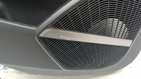 Door trim card rear left Audi Q5 80A 18-20 black, with wood insert, black armrest, Bang & Olufsen, scratches