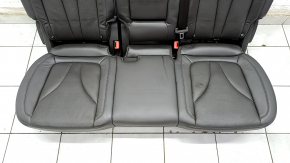 Rear row of seats 2 row Lincoln Nautilus 19-20 with heating, leather dark brown, broken cup holder, dented, needs cleaning, broken foam