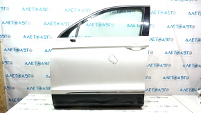 Door assembly front left VW Tiguan 18- white LC9A, chrome molding, butts