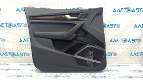 Door trim card front left Audi Q5 80A 18-20 black, with wood insert, black armrest, Bang & Olufsen, scratches, tears