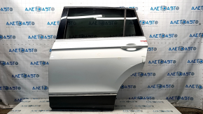Door assembly rear left VW Tiguan 18- white LC9A, chrome molding, butts