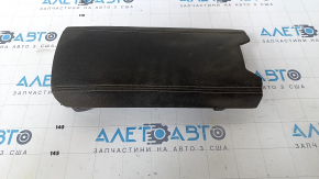 Lincoln MKZ 13-20 center console armrest dark gray leather dents scratches on chrome