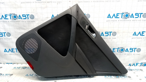 Door trim card rear right VW Tiguan 09-17 black, with black insert leather, armrest leather, handle defect