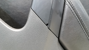 Door trim card rear right VW Tiguan 09-17 black, with black insert leather, armrest leather, handle defect