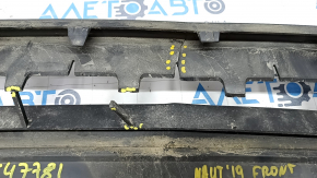 Lower lip of the front bumper Lincoln Nautilus 19-21 without parking sensors, structure, cracks, broken grille, pressed, scratches