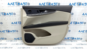 Door trim card front right Lincoln Nautilus 19-23 brown with beige, wood trim, butts, for dry cleaning