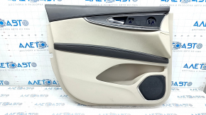 Door trim card front left Lincoln Nautilus 19-23 brown with beige, wood trim, for dry cleaning