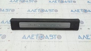 Door sill trim inner front right Lincoln Nautilus 19-23 brown with chrome and backlight, bump, scratches