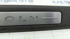 Door sill trim inner front right Lincoln Nautilus 19-23 brown with chrome and backlight, bump, scratches