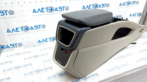 Console central armrest Lincoln Nautilus 19-23 beige, with brown armrest, broken fastening on side trim and back, scratches, for cleaning