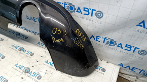 Rear bumper lip for 2 pipes Audi Q5 8R 13-17 without parking sensors, for towbar, graphite, scratches, broken mount