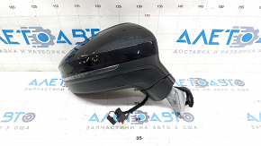 Side mirror right VW Tiguan 18- 6+2 pins, BSM, turn signal, heated, black, scratches