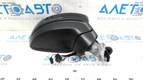 Side mirror right VW Tiguan 18- 6+2 pins, BSM, turn signal, heated, black, scratches