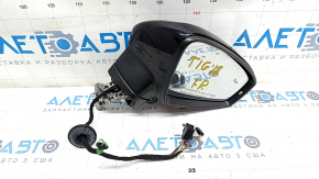 Side mirror right VW Tiguan 18- 6+2 pins, BSM, turn signal, heated, black, scratches