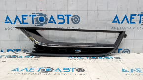 Front bumper grille left VW Passat b7 12-15 USA under fog lights, with molding, crack in mount