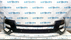 Front bumper upper part Ford Explorer 16-17 rest black, scratches, cracked, for parking sensors