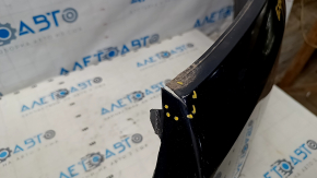 Front bumper upper part Ford Explorer 16-17 rest black, scratches, cracked, for parking sensors