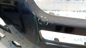 Front bumper upper part Ford Explorer 16-17 rest black, scratches, cracked, for parking sensors