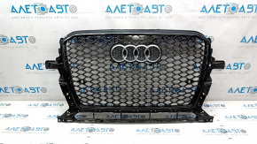 Radiator grill Audi Q5 8R 13-17 for parking sensors, black gloss, not