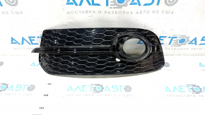 Lower grille of the front bumper left Audi Q5 8R 13-17 rest, black gloss under fog lights, paint not peeled off