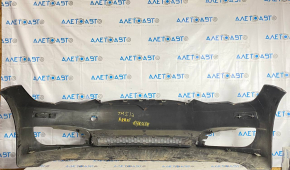 Front bumper assembly Tesla Model S 12-15 pre-rest, for facelift, scratches, dented, central molding peeled chrome, crack