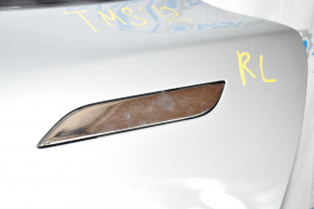 Door assembly rear left Tesla Model S 12-15 pre-rest, silver PMSS, scratches on the chrome handle, peeled paint