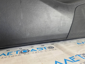 Door trim card front left Tesla Model S 12-15 pre-rest black, with gray insert, scuffs, bumps on chrome, needs cleaning