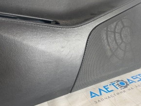 Door trim card front left Tesla Model S 12-15 pre-rest black, with gray insert, scuffs, bumps on chrome, needs cleaning