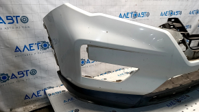 Bare front bumper Nissan Rogue 17 - white, cracked, broken fasteners,