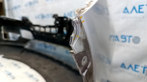Bare front bumper Nissan Rogue 17 - white, cracked, broken fasteners,