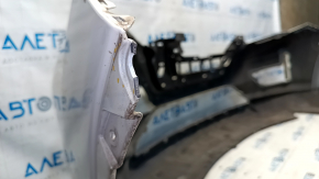 Bare front bumper Nissan Rogue 17 - white, cracked, broken fasteners,