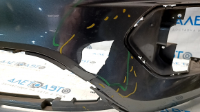 Front bumper bare Ford Escape MK3 17-19 rest, graphite, cracked, missing fragment, scratches, fastener defect