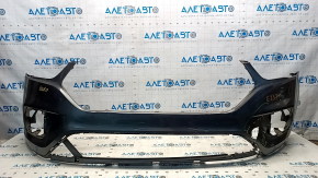 Front bumper bare Ford Escape MK3 17-19 rest, graphite, cracked, missing fragment, scratches, fastener defect