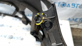 Front bumper bare Ford Escape MK3 17-19 rest, graphite, cracked, missing fragment, scratches, fastener defect