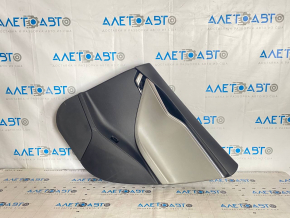 Door trim card rear right Tesla Model S 12-15 pre-rest black, with backlight, with gray insert, butt on chrome, scuffed, needs cleaning